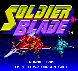Soldier Blade title screen for TurboGrafx-16